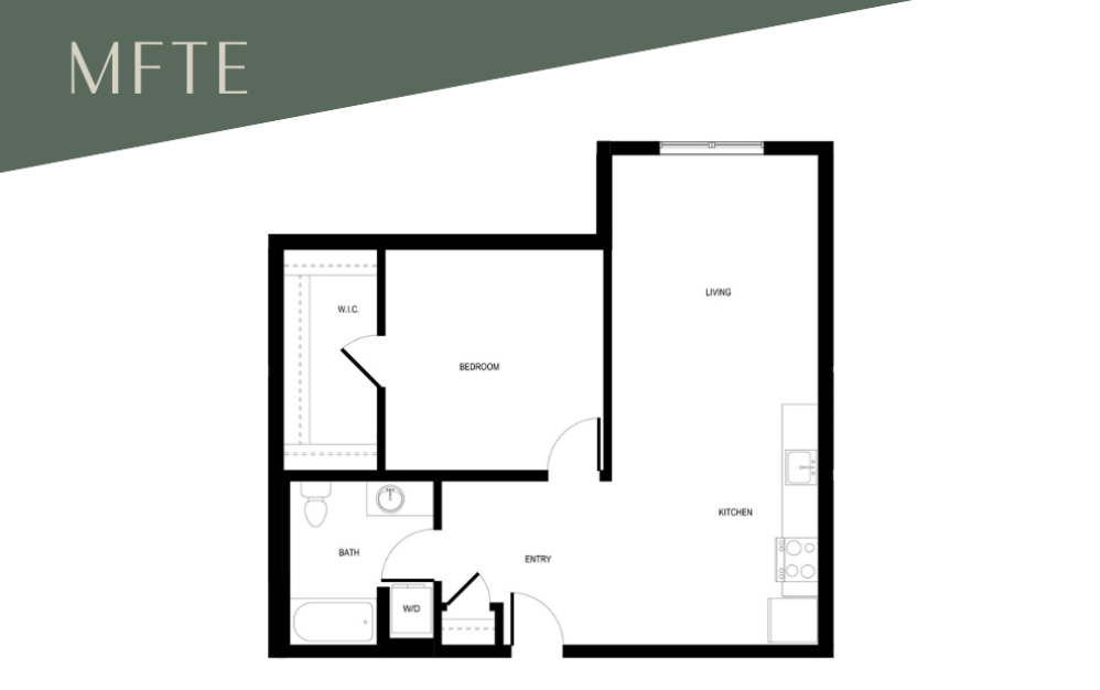 Urban 1x1 B4 - MFTE 70% - 1 bedroom floor plan layout with 1 bathroom and 803 square feet