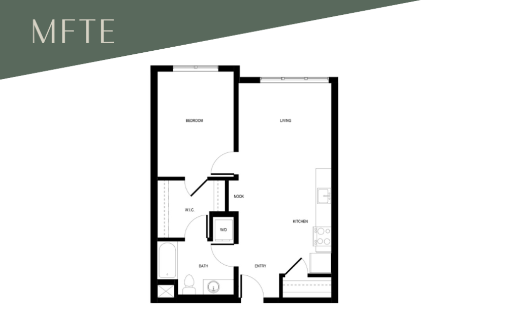 1x1 C9 - MFTE 70% - 1 bedroom floor plan layout with 1 bathroom and 698 square feet