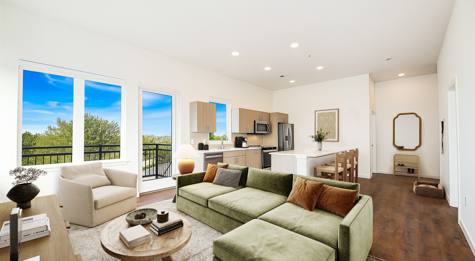 Generous living spaces with beautiful natural lighting